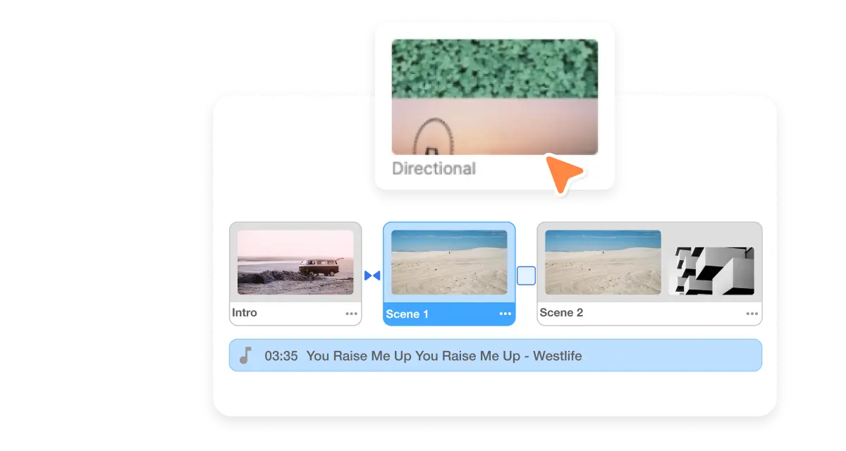 Overview of 'Steer with Directional Transitions' in Visla's Video Transition Suite, highlighting the use of directional movements to guide viewer focus and enhance storytelling.